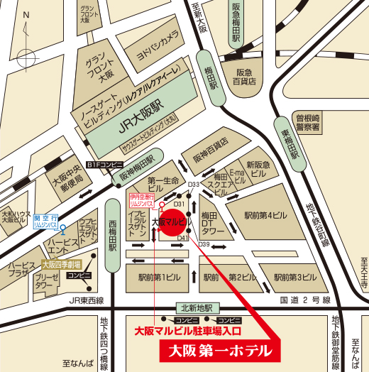 大阪第一ホテル地図
