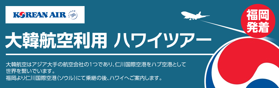 福岡発着 大韓航空利用ハワイツアー