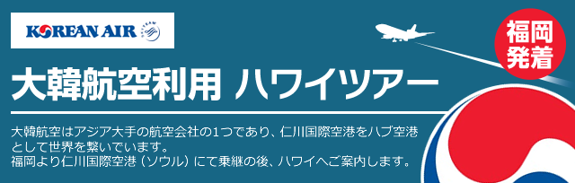 福岡発着 大韓航空利用ハワイツアー