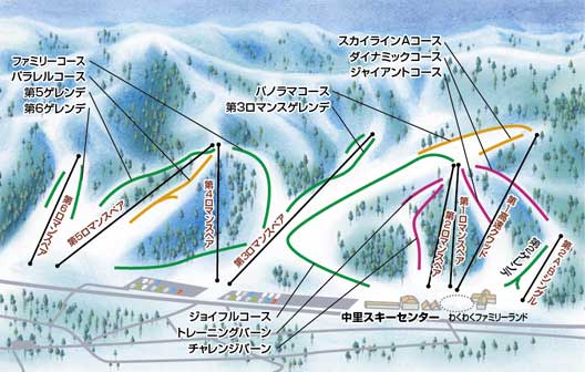 湯沢中里スキー場 ゲレンデマップ