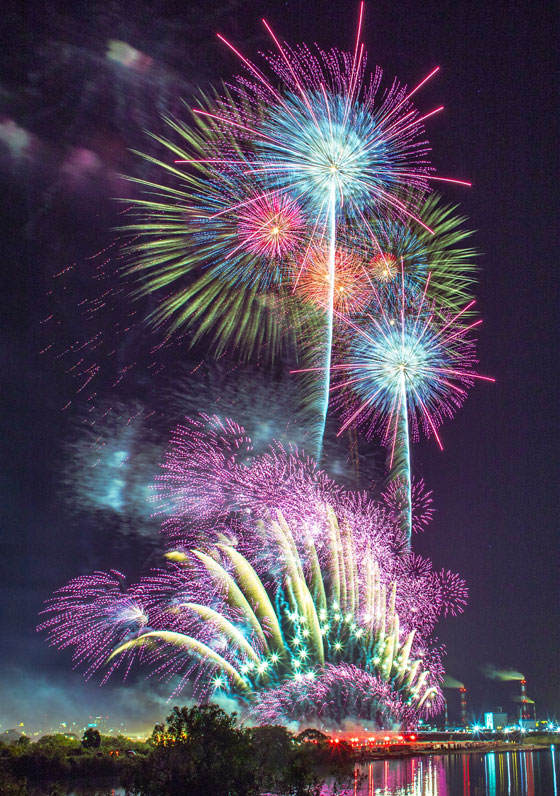 やつしろ全国花火競技大会 花火イメージ1